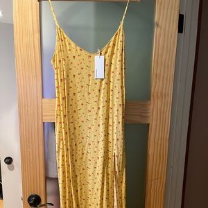 Light yellow floral (with adjustable spaghetti straps) dress